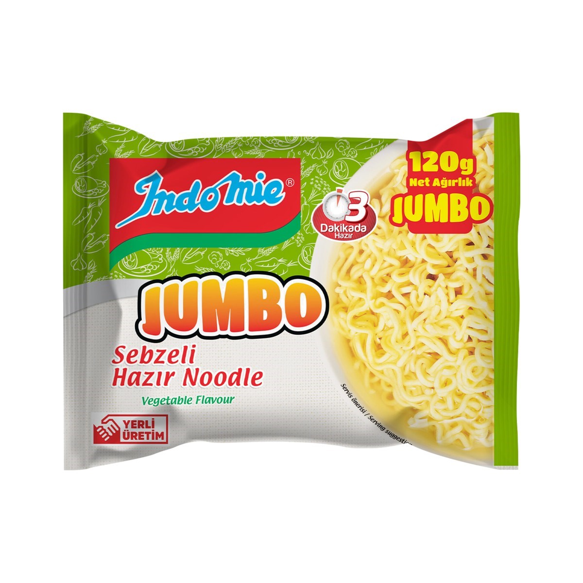 İndomie Noodle Sebzeli Çeşnili Jumbo 120 GR