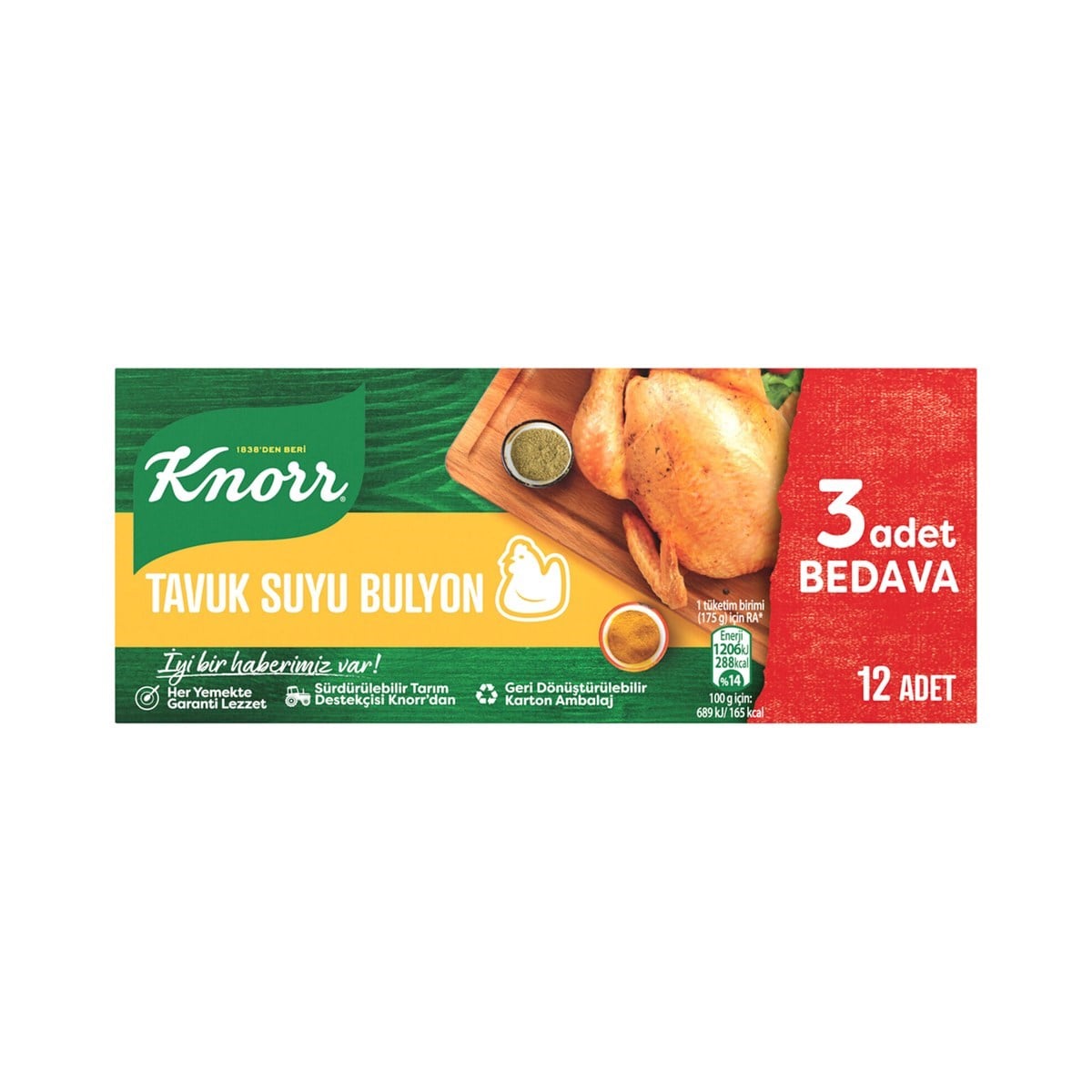 Knorr Tavuk Suyu Bulyon 12 Adet 120 GR