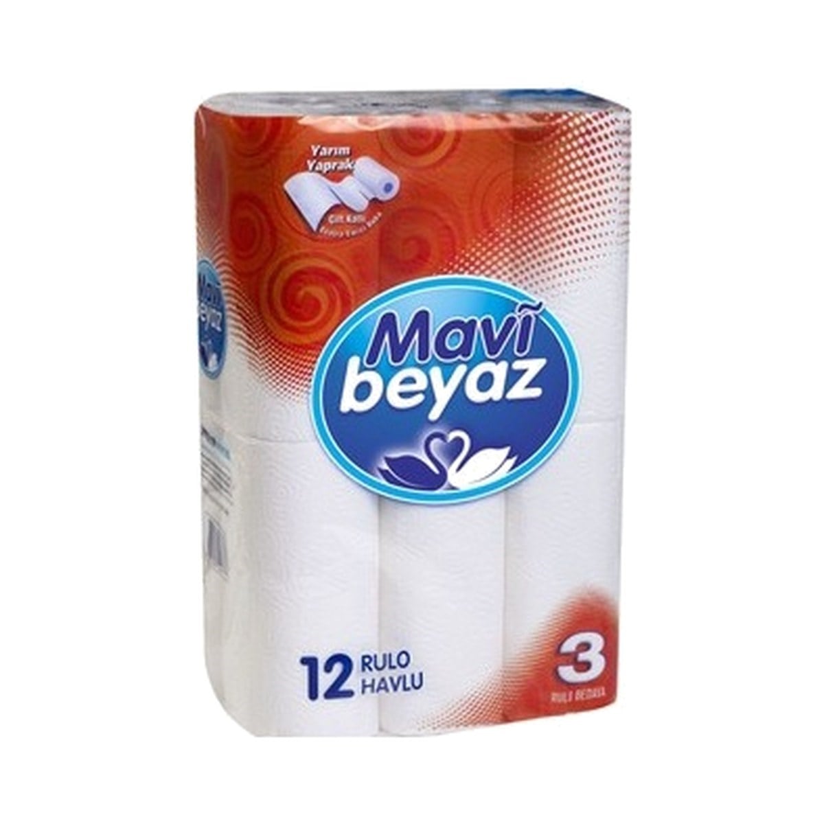 Mavi Beyaz Çift Kat Kağıt Havlu 12 Adet