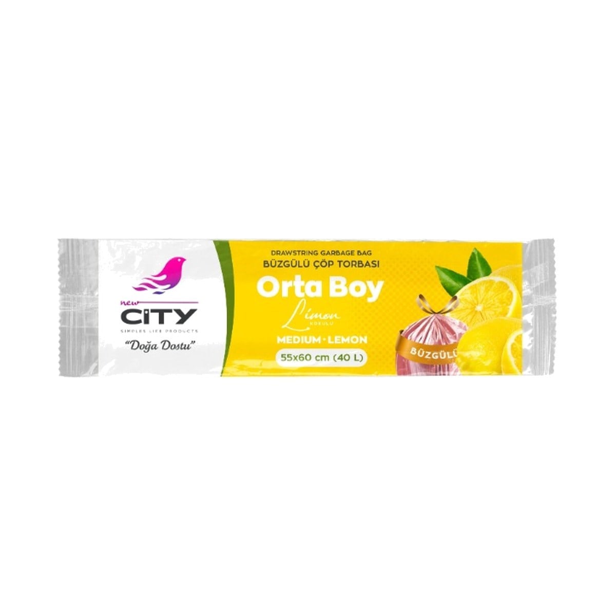 New City Büzgülü Çöp Torbası Limon Kokulu Orta Boy 10 ADET