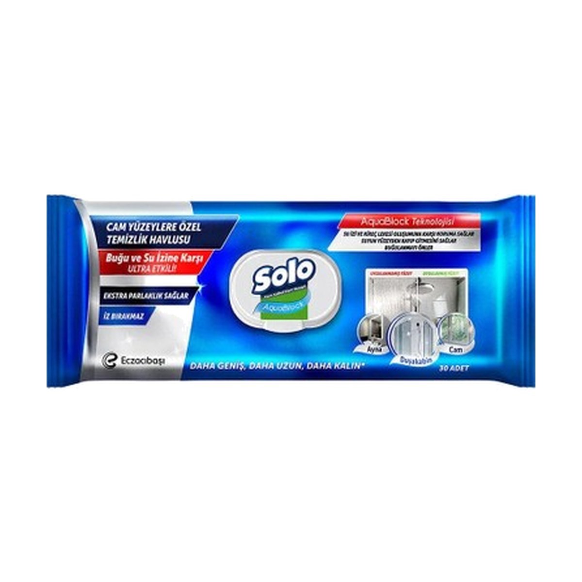 Solo Aquablock Cam Yüzeylere Özel Temizlik Havlusu 30 YAPRAK
