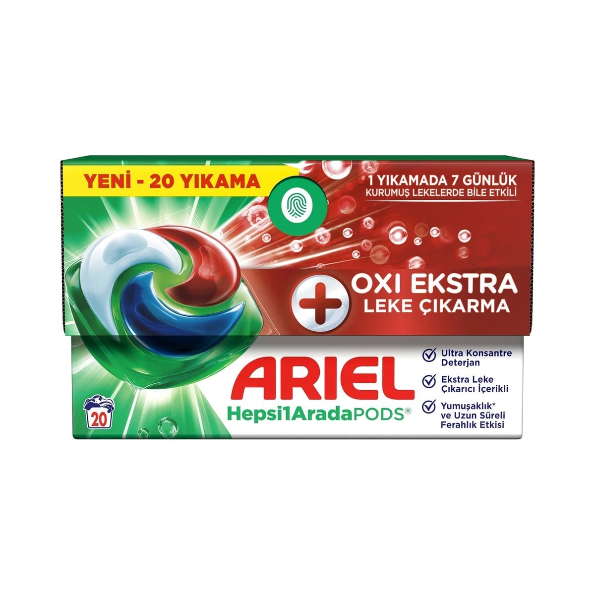 Ariel Pods Oxi Extra Leke Çıkarma Çamaşır Makinesi Kapsülü 20 Adet