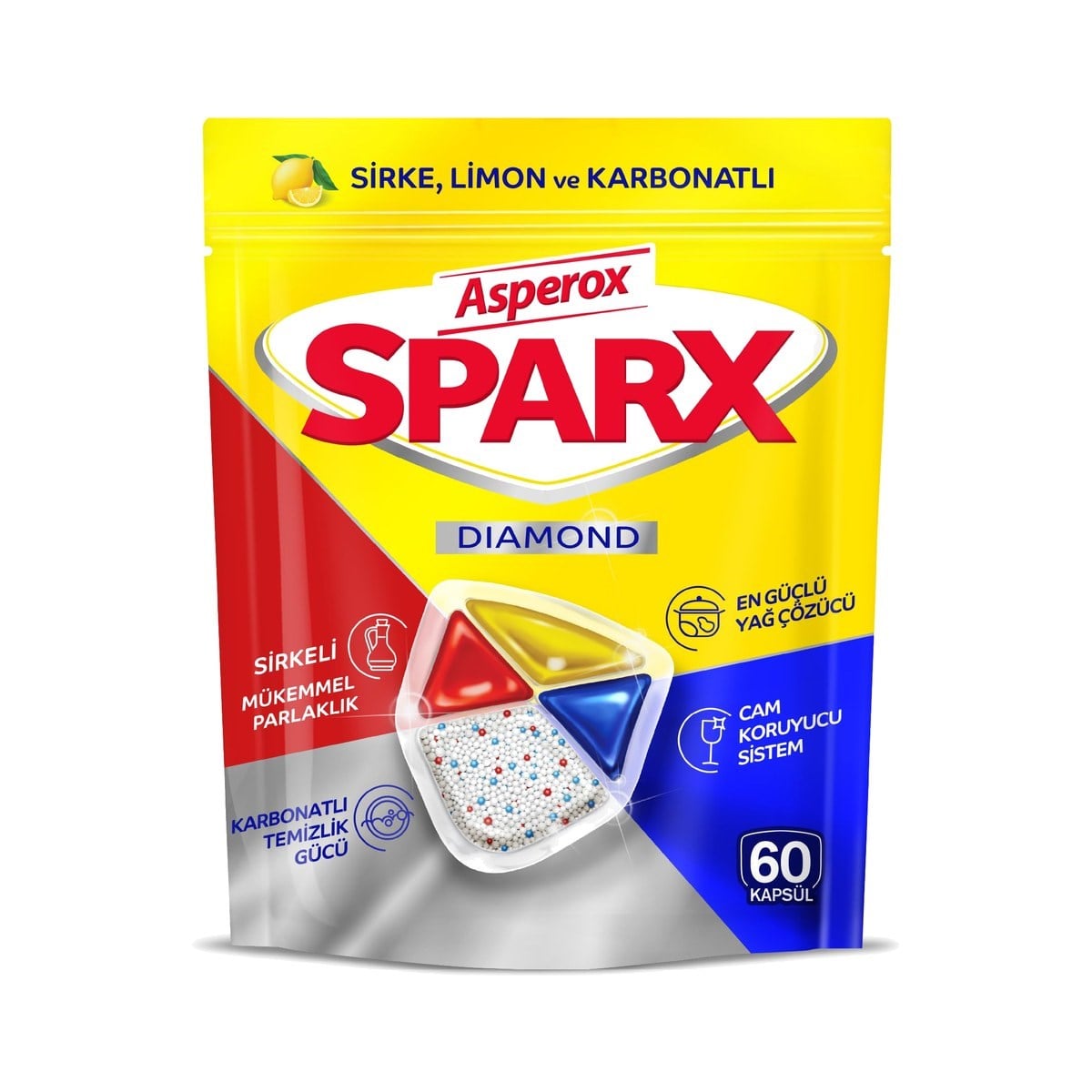 Asperox Sparx Diamond Bulaşık Kapsülü 60 Kapsül