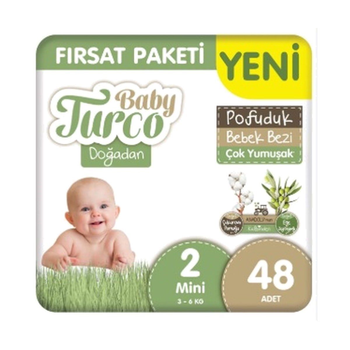 Baby Turco Doğadan Fırsat Paketi 2 Mini 48 ADET