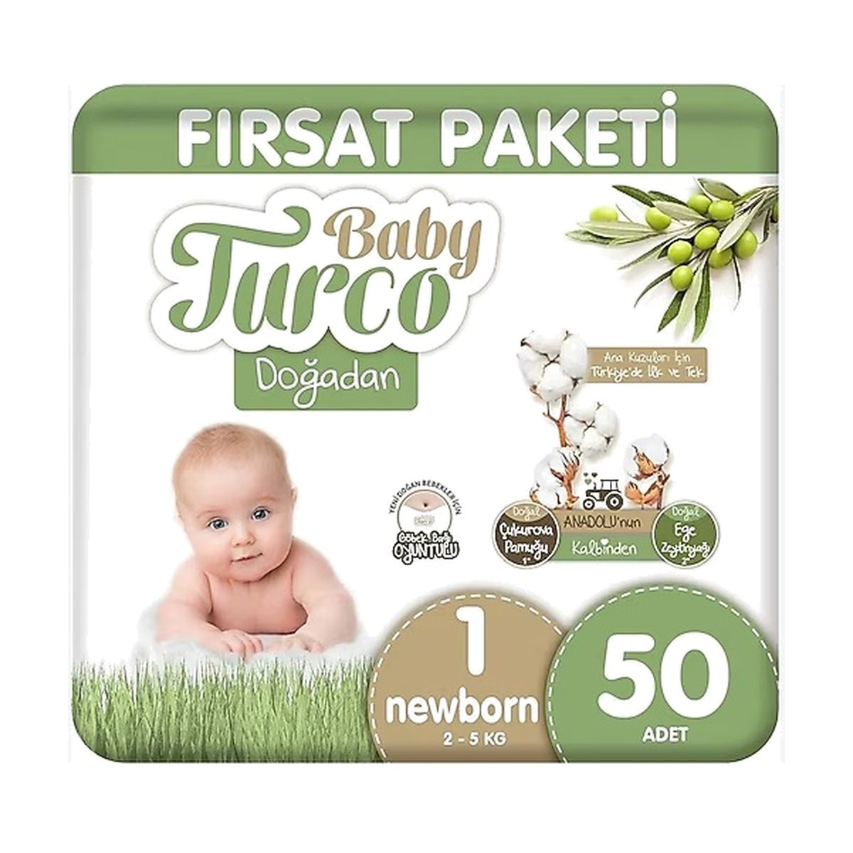 Baby Turco Doğadan Yeni Doğan Fırsat Paketi 1 No 50 ADET