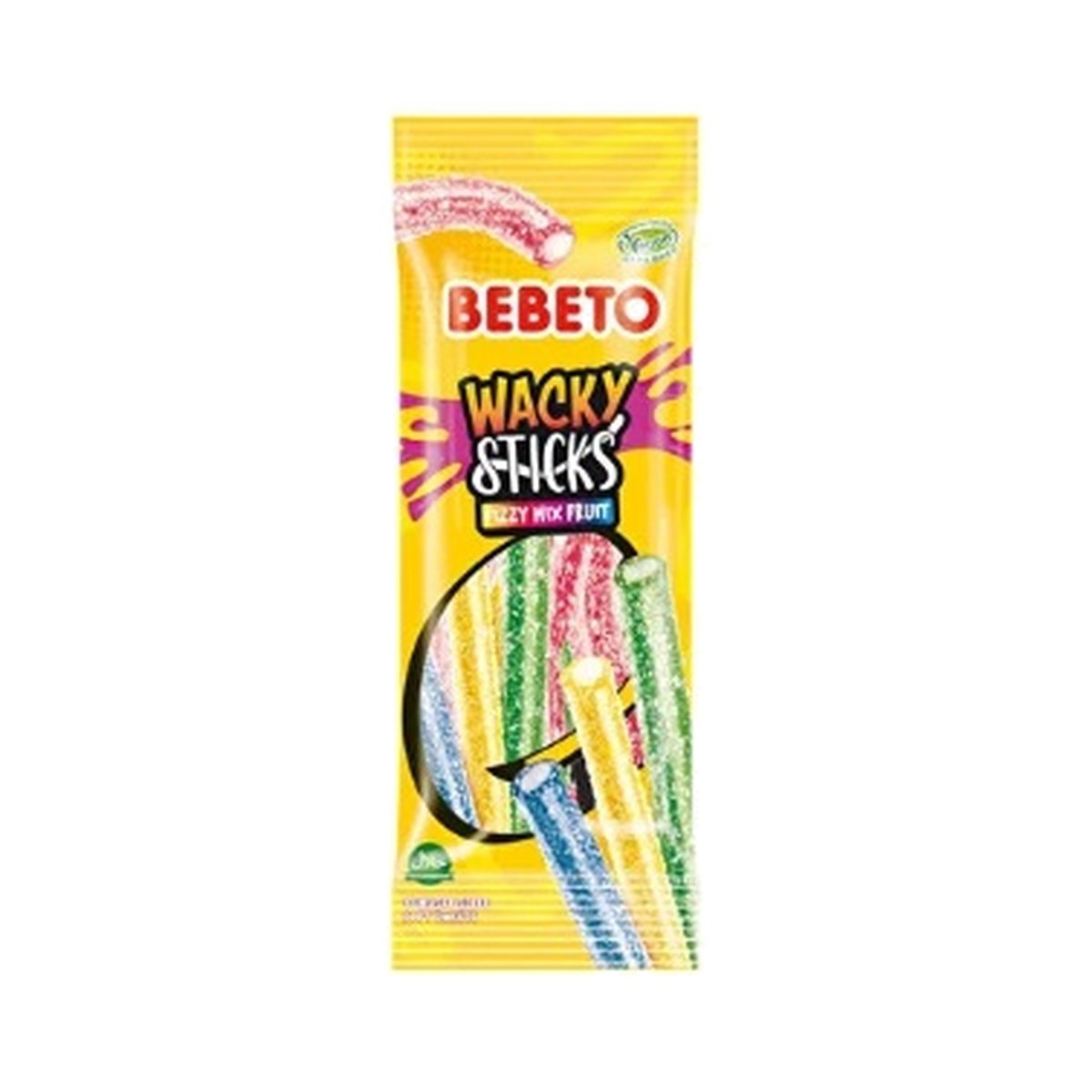 Bebeto Wacky Sticks Fizzy Mix Fruit 75 GR