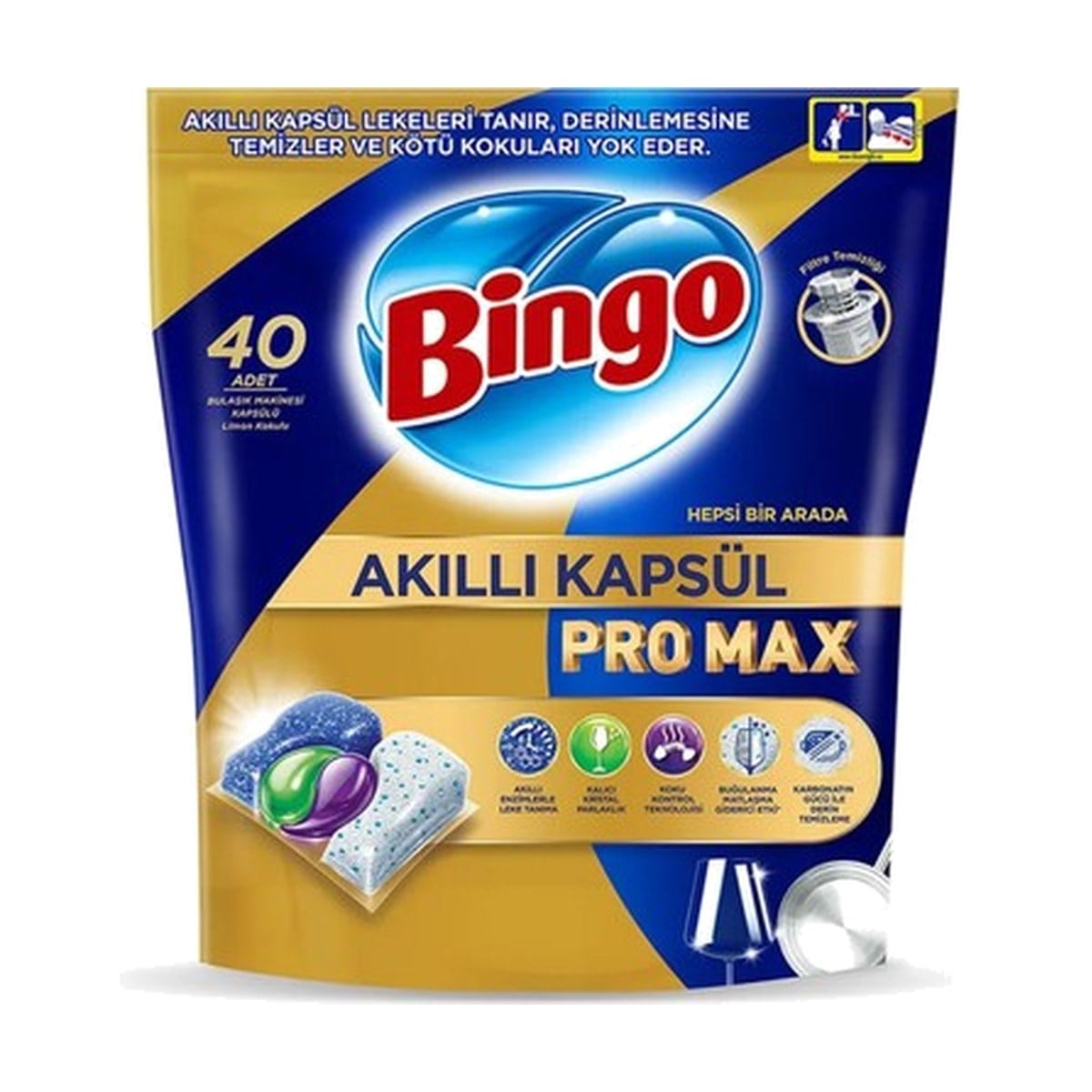 Bingo Pro Max Akıllı Bulaşık Kapsülü 40 Kapsül