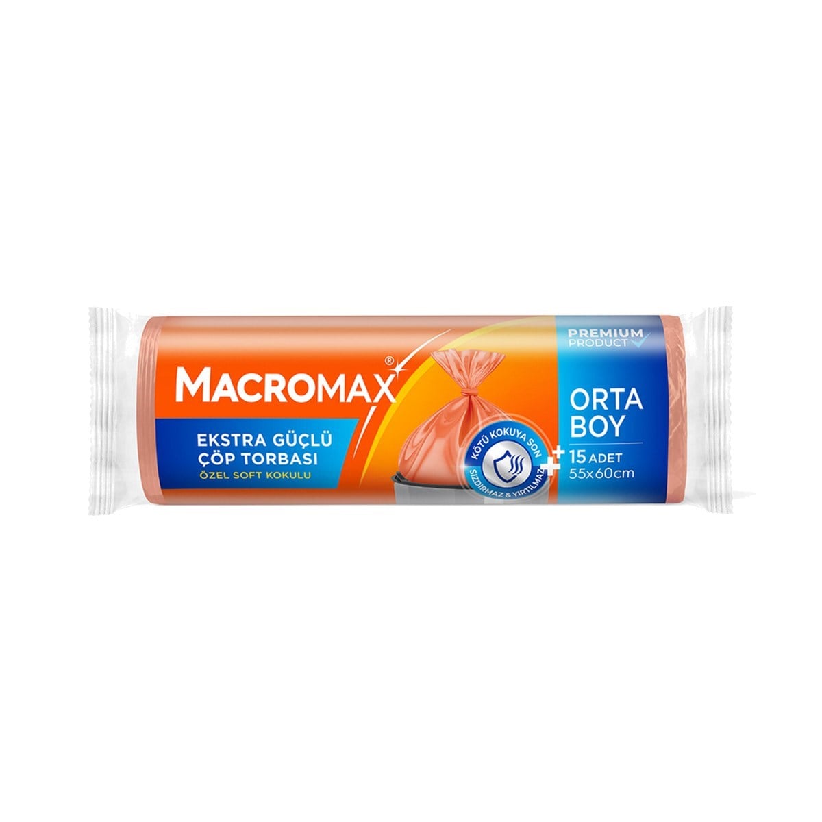 Macromax Ekstra Güçlü Çöp Torbası Orta Boy 15 ADET