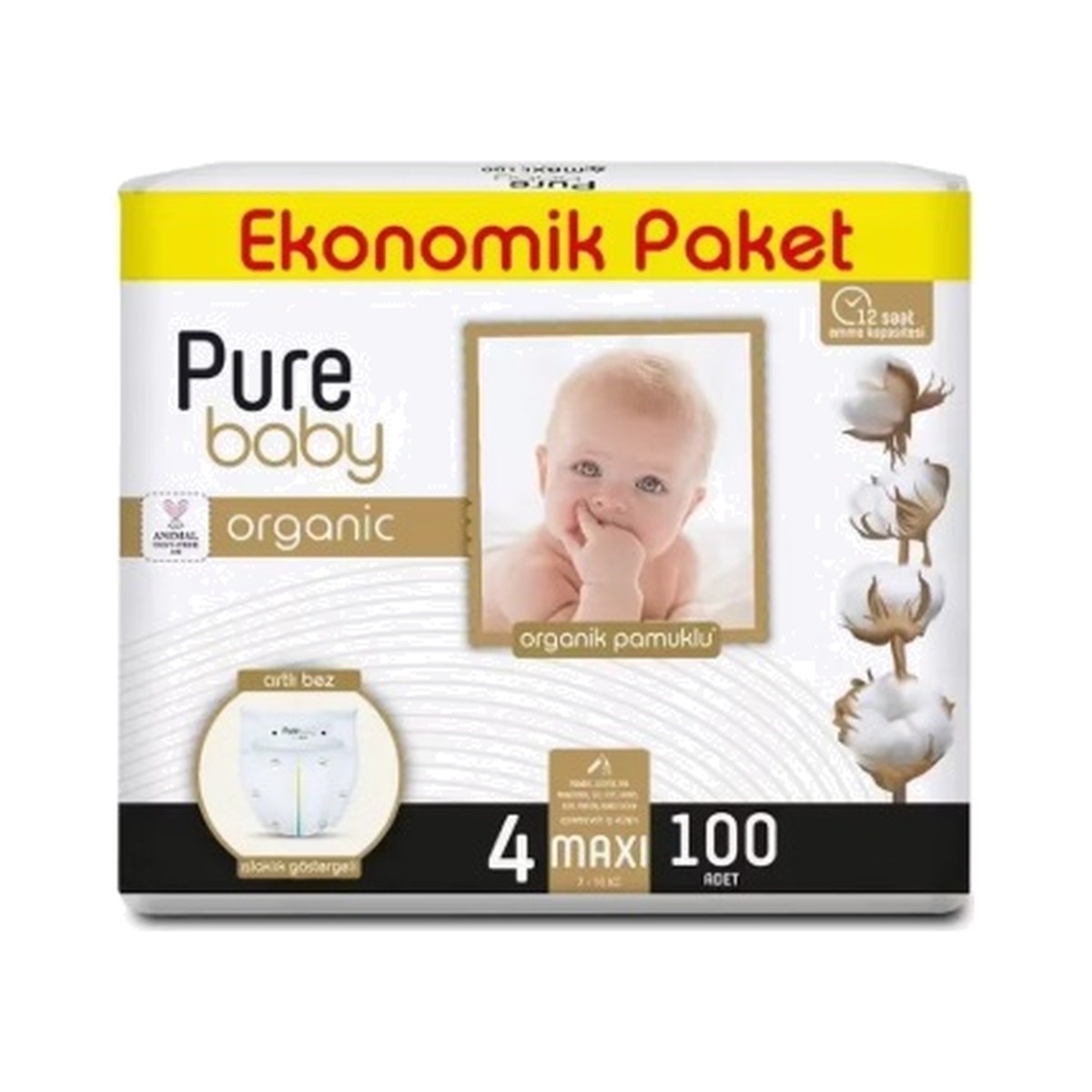 Pure Baby Organic 4 Maxi 100 ADET