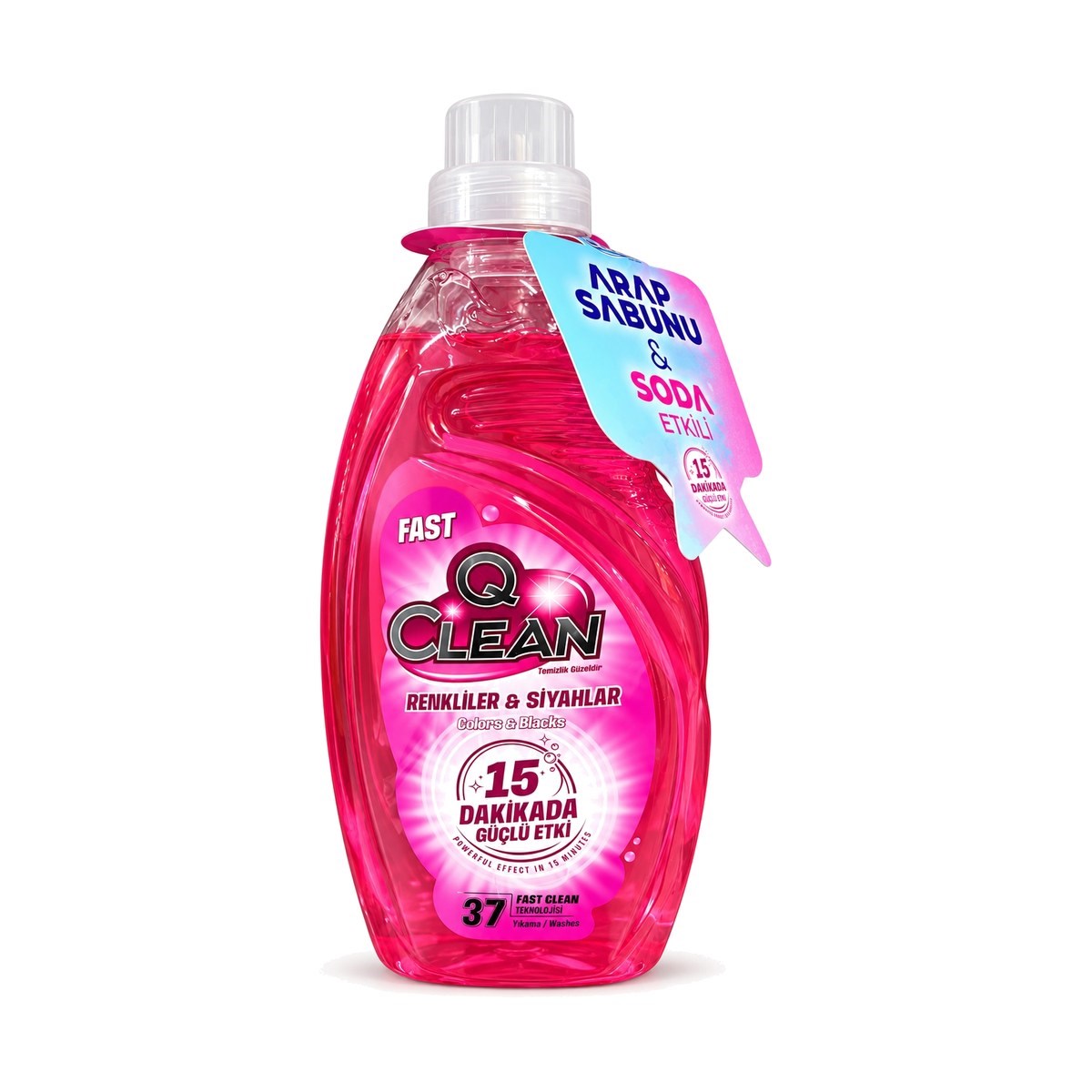 Q Clean Hızlı Yıkama Sıvı Çamaşır Deterjanı Renkliler ve Siyahlar 1480 ML