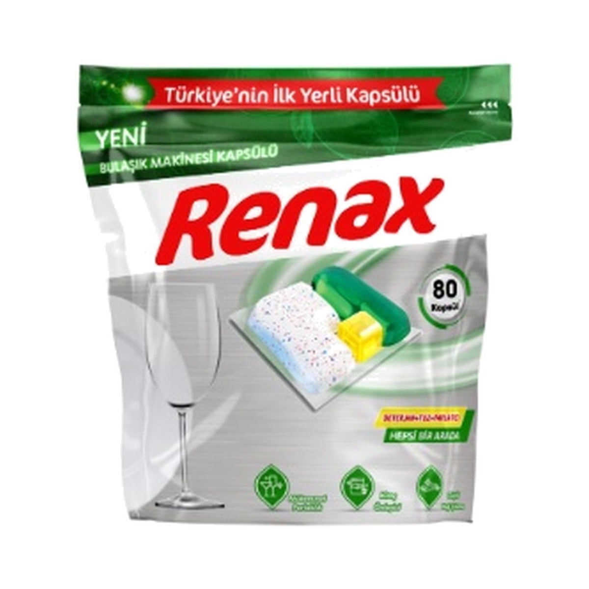 Renax Hespi Bir Arada Bulaşık Tableti 80 Kapsül