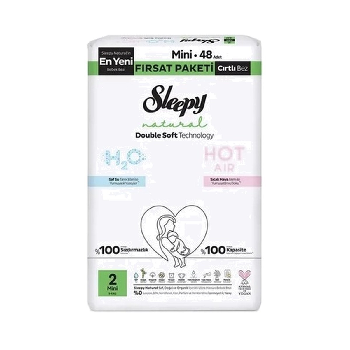 Sleepy Natural Double Soft Fırsat Paketi 2 Mini 48 ADET