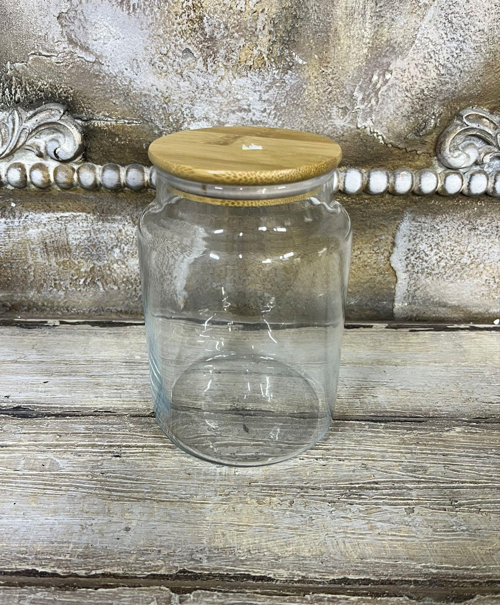 AHSAP KAPAKLI CAM KAVANOZ 14X8.5 CM