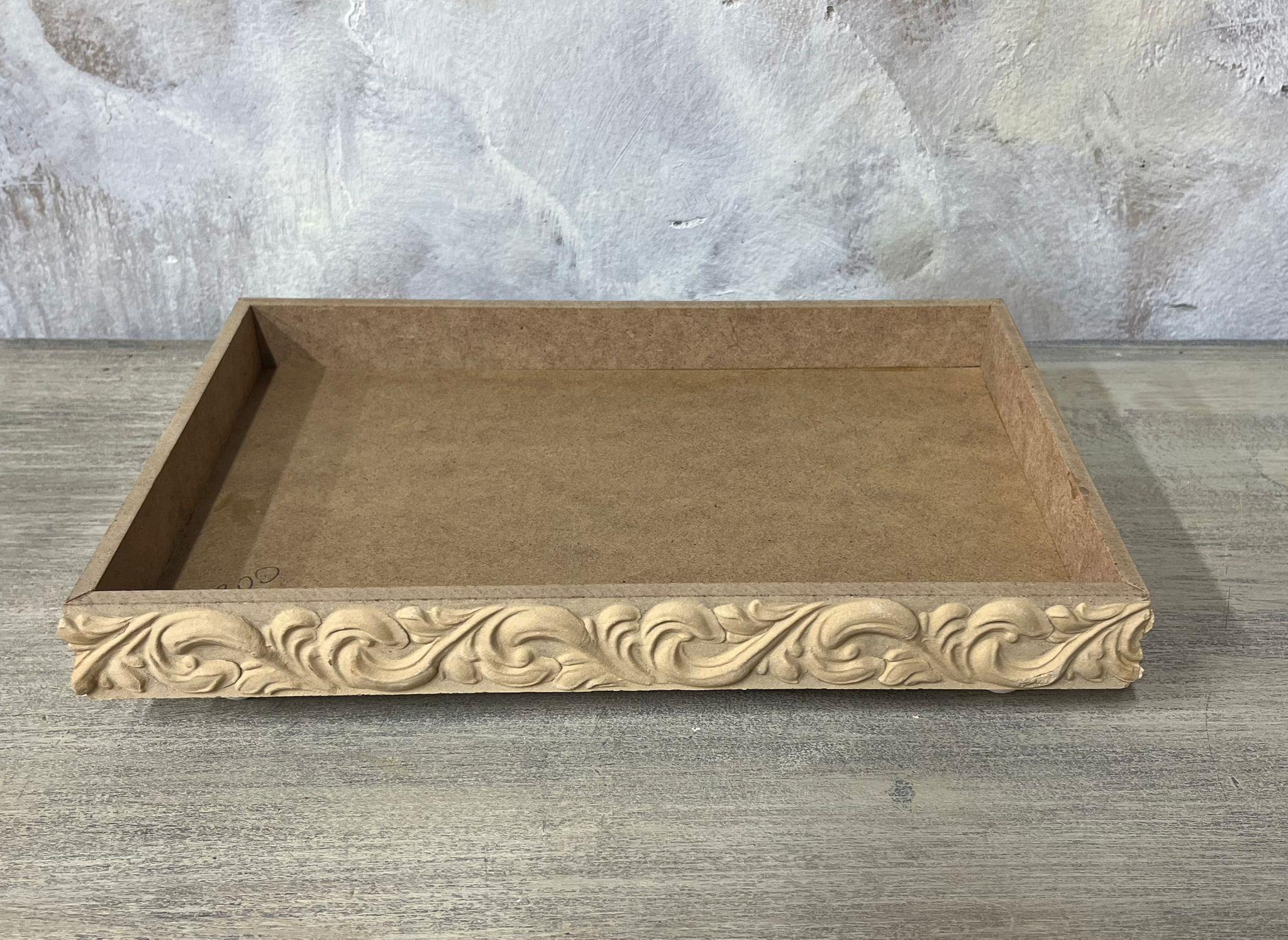 DİKDÖRTGEN OYMALI TEPSİ 34X22 CM
