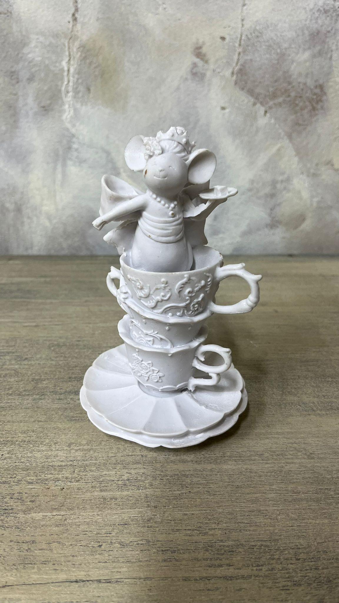 FİNCAN İÇİNDE SEVİMLİ FARE 16X9,5 CM