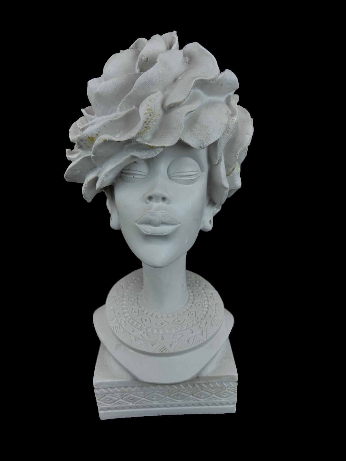KAİDELİ GÜL KAFALI KADIN BÜST 30X16 CM