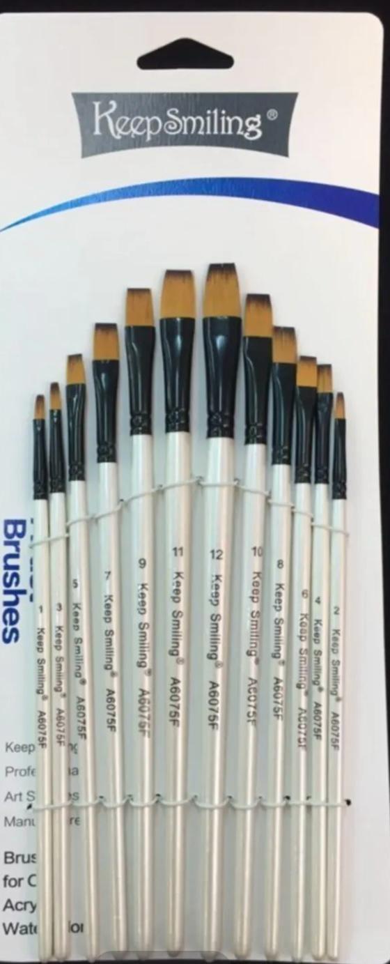 KEEP SMİLİNG 12'Lİ DÜZ KESİK FIRÇA SET