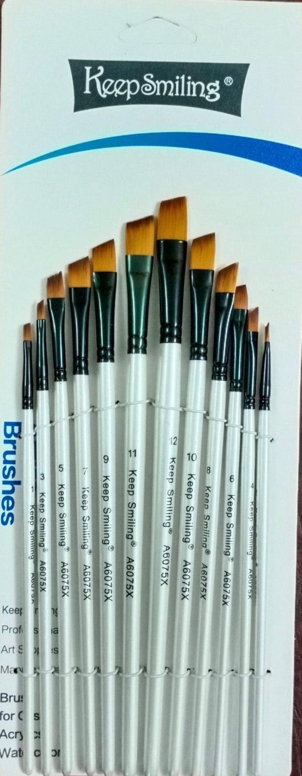 KEEP SMİLİNG 12'Lİ YAN  KESİK FIRÇA SET