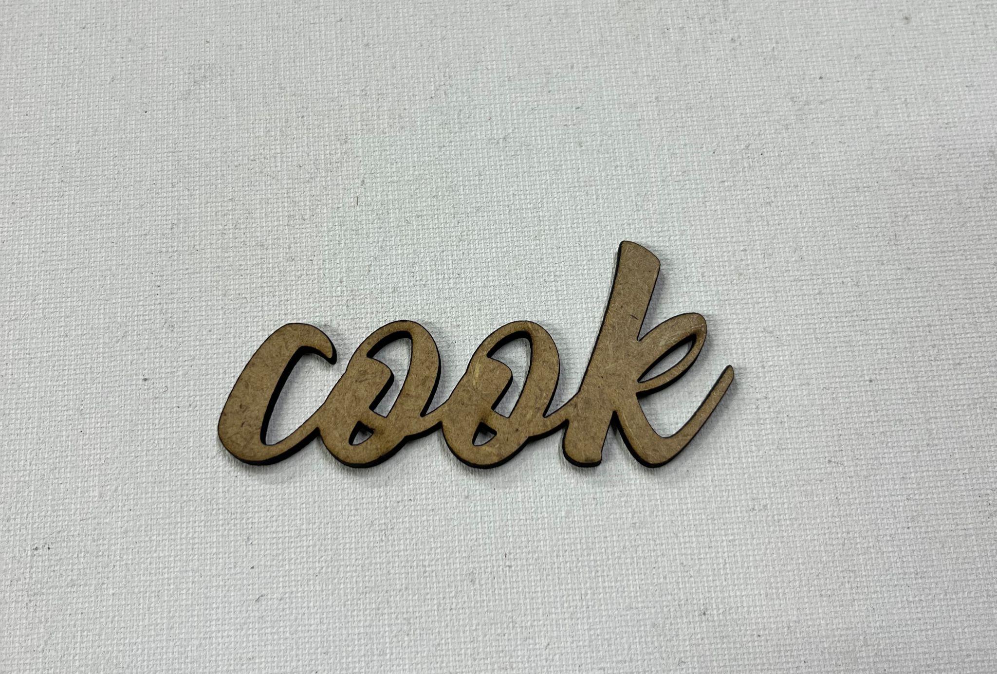 LAZER KESİM COOK YAZISI 8X2.5 CM