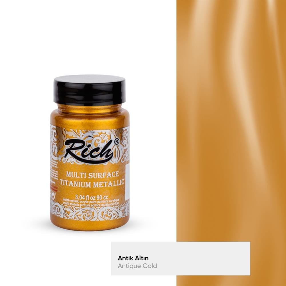 RICH MULTI SURFACE TİTANYUM METALİK ANTİK ALTIN
