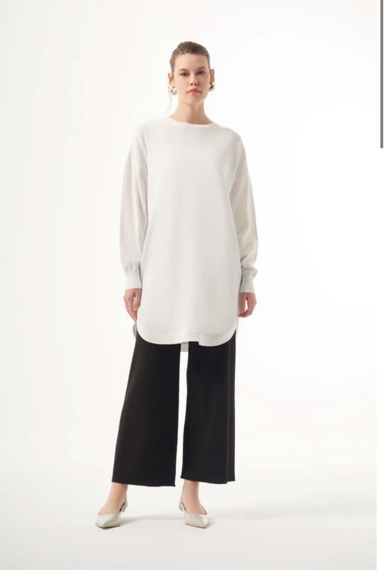 Nuss tunik oval kesim ekru