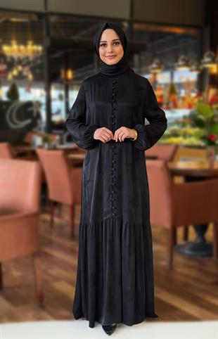 Desenli İpek Elbise 