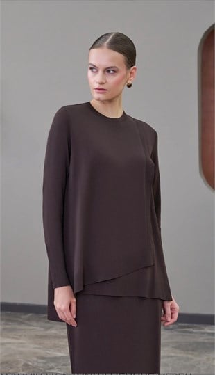 Elegance  Etekli Takım Kahvrengi