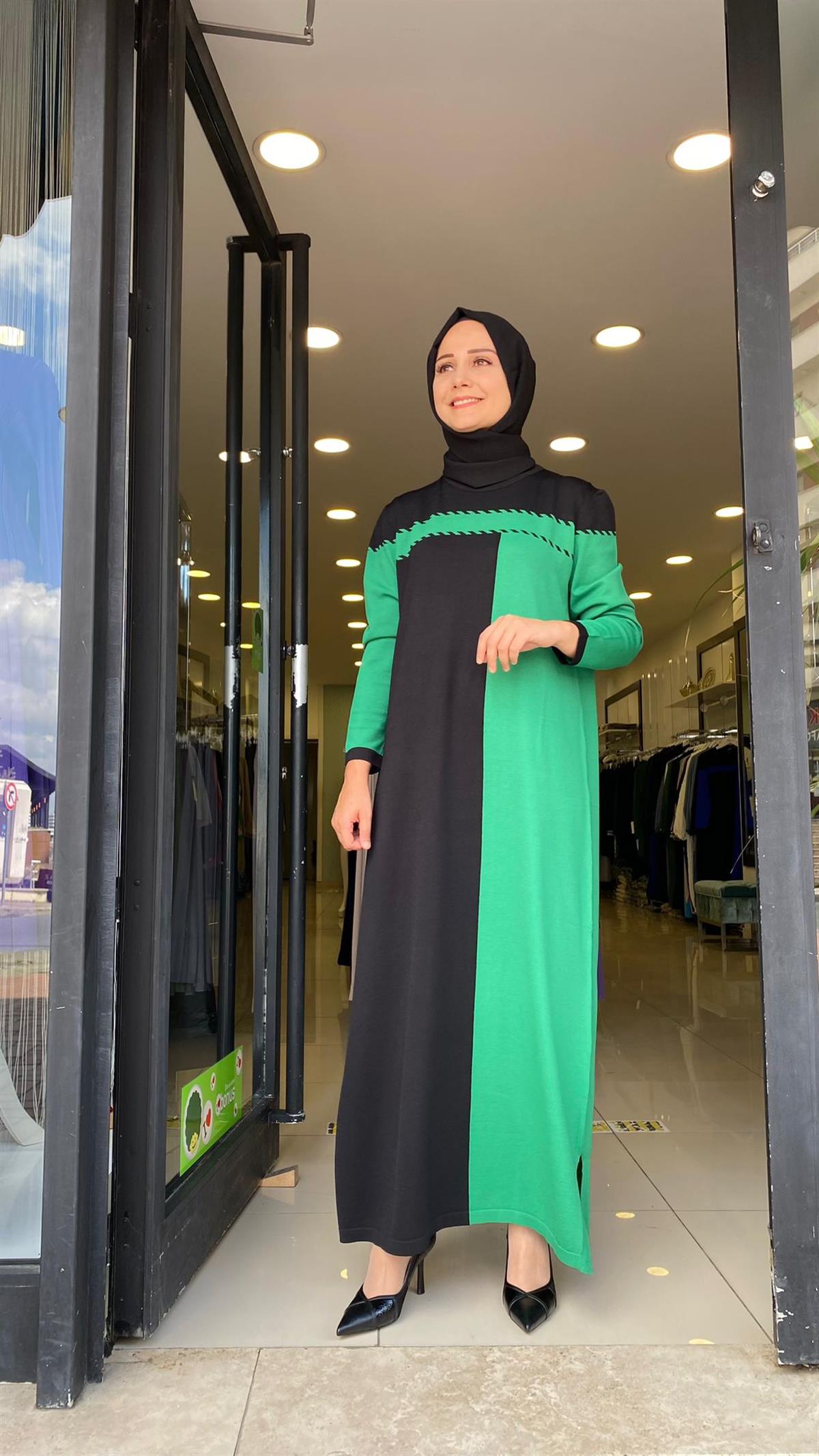Elbise tasarım merserize benetton-siyah