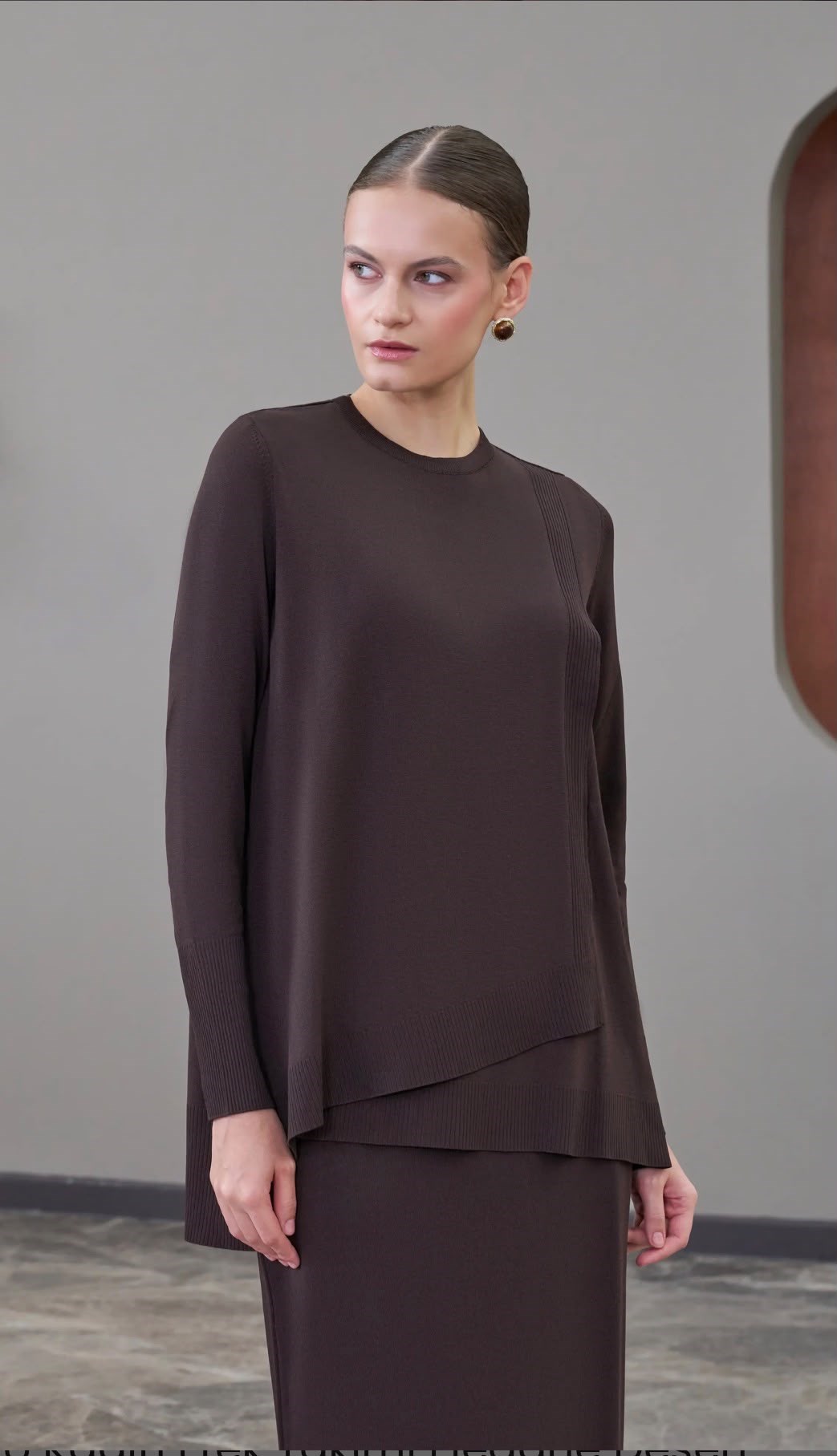 Elegance  Etekli Takım Kahvrengi