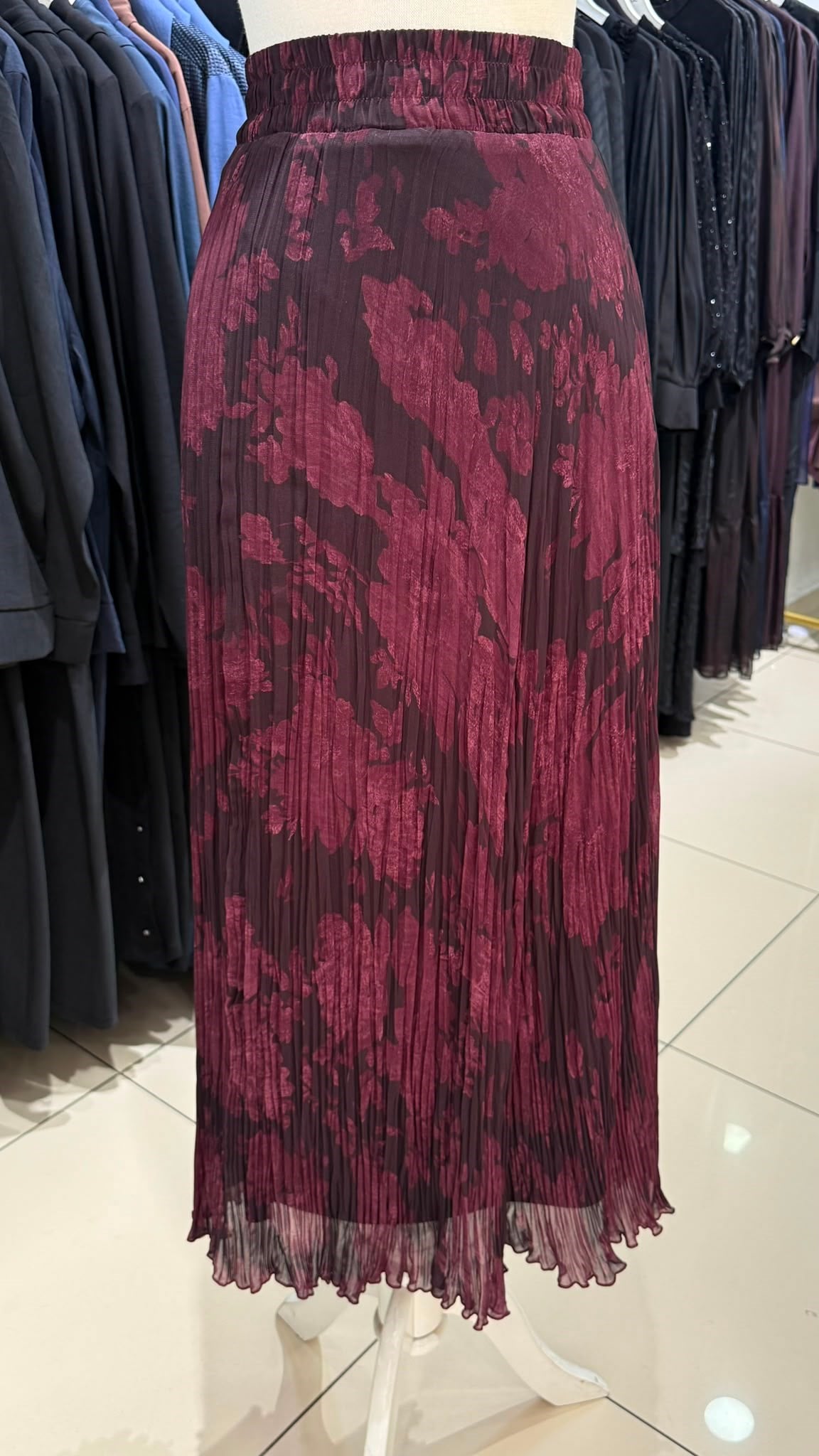 Etek Sentez Efru Kırıştırma  Bordo