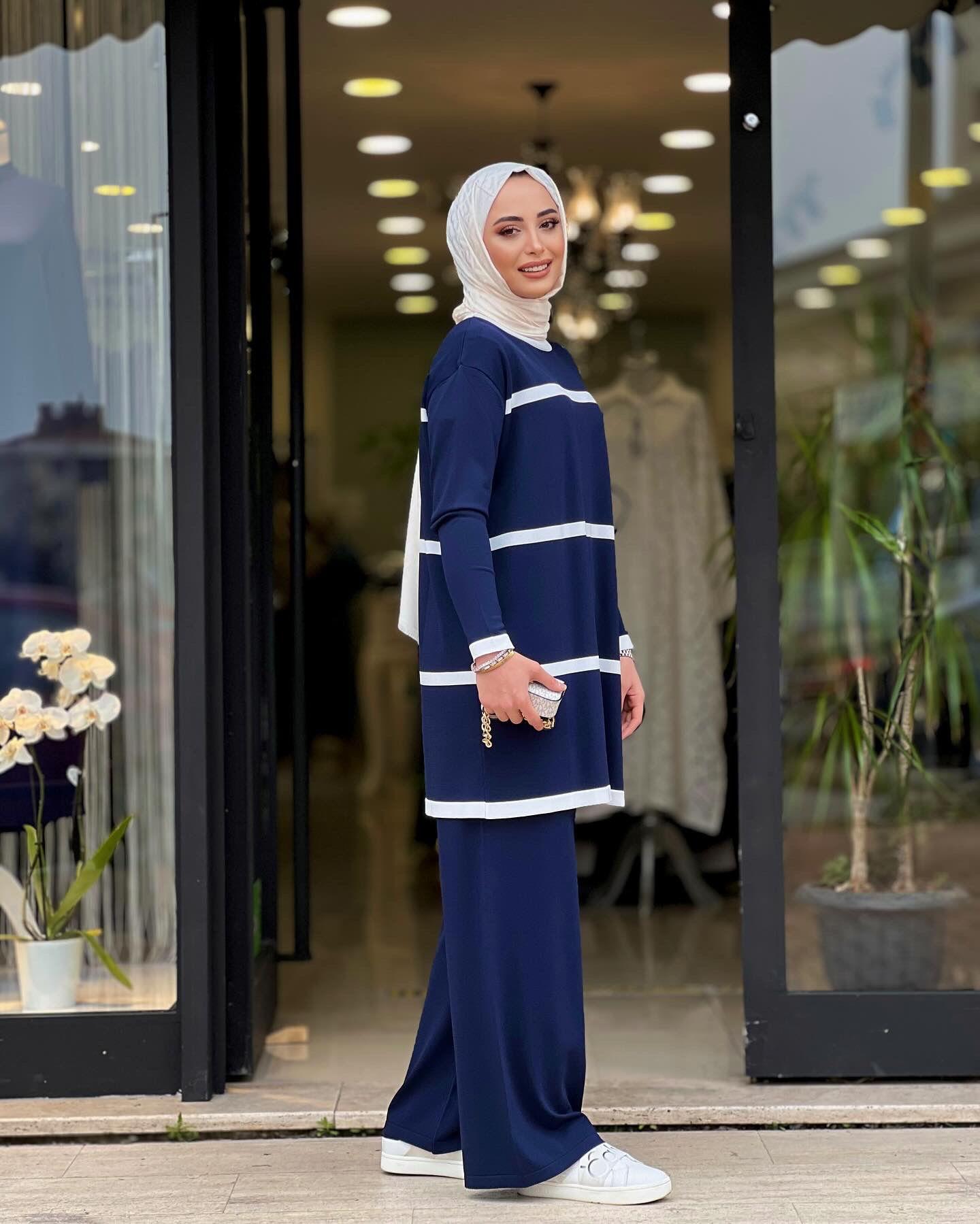 Orhan takım merserize şerit çizgi lacivert