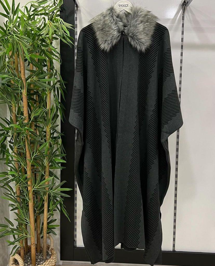 Panço triko kürklü antrasit