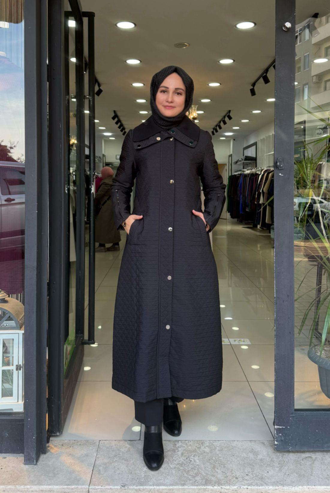 Şükran kapitone kap siyah