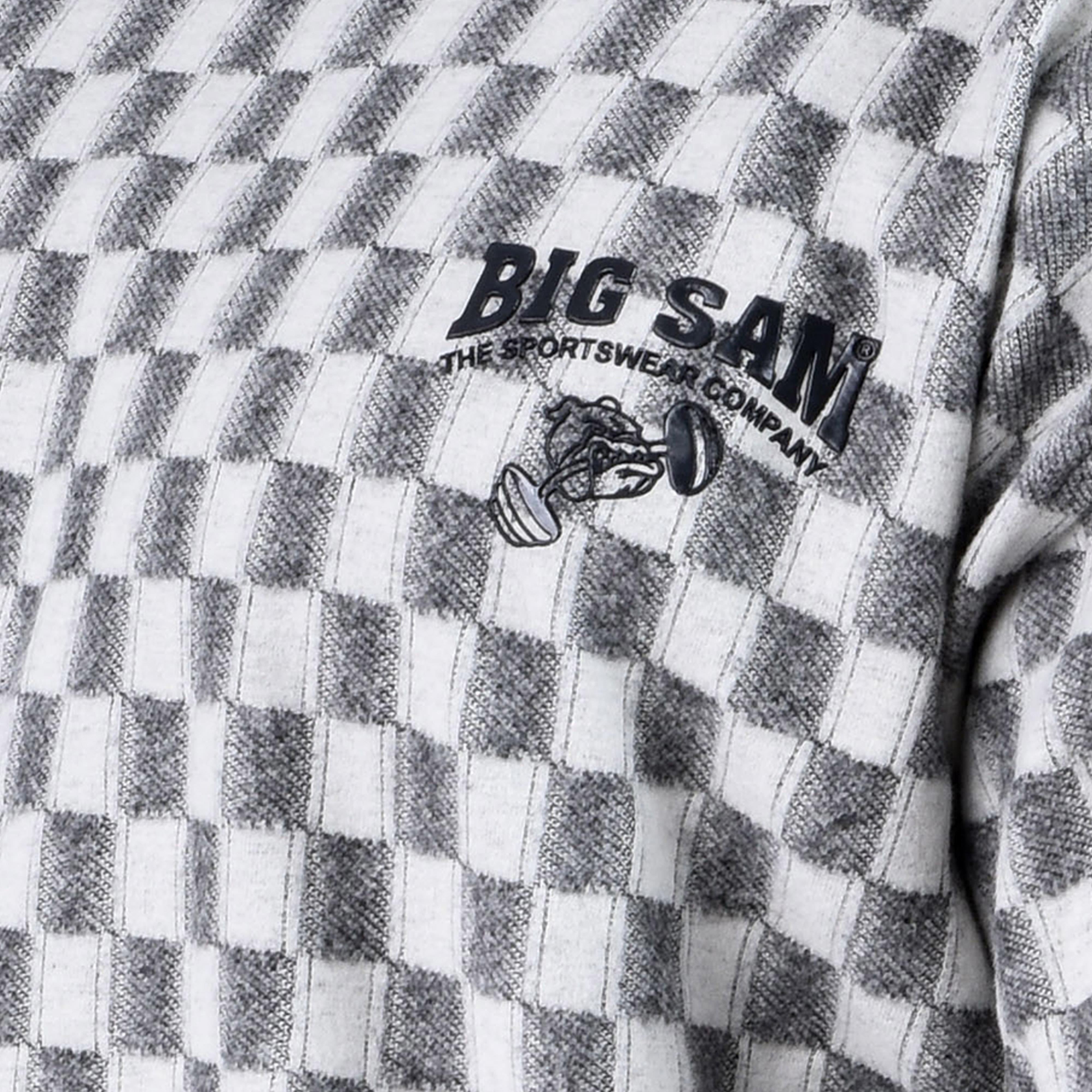  Mens Oversize Long Sleeve Checkered Sweatshirt