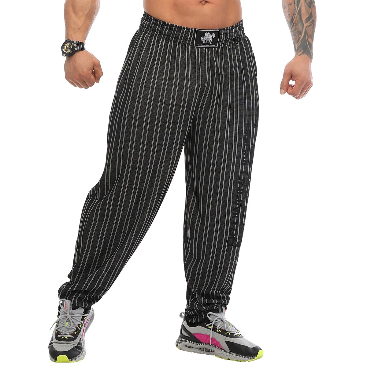 Mens Baggy Sweatpants with Pockets, Oldschool Loose Fit Gym Pants