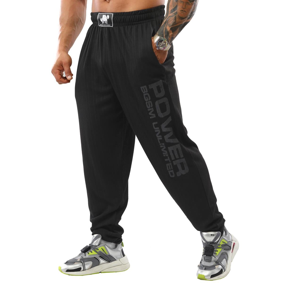Mens Baggy Sweatpants with Pockets, Oldschool Loose Fit Gym Pants