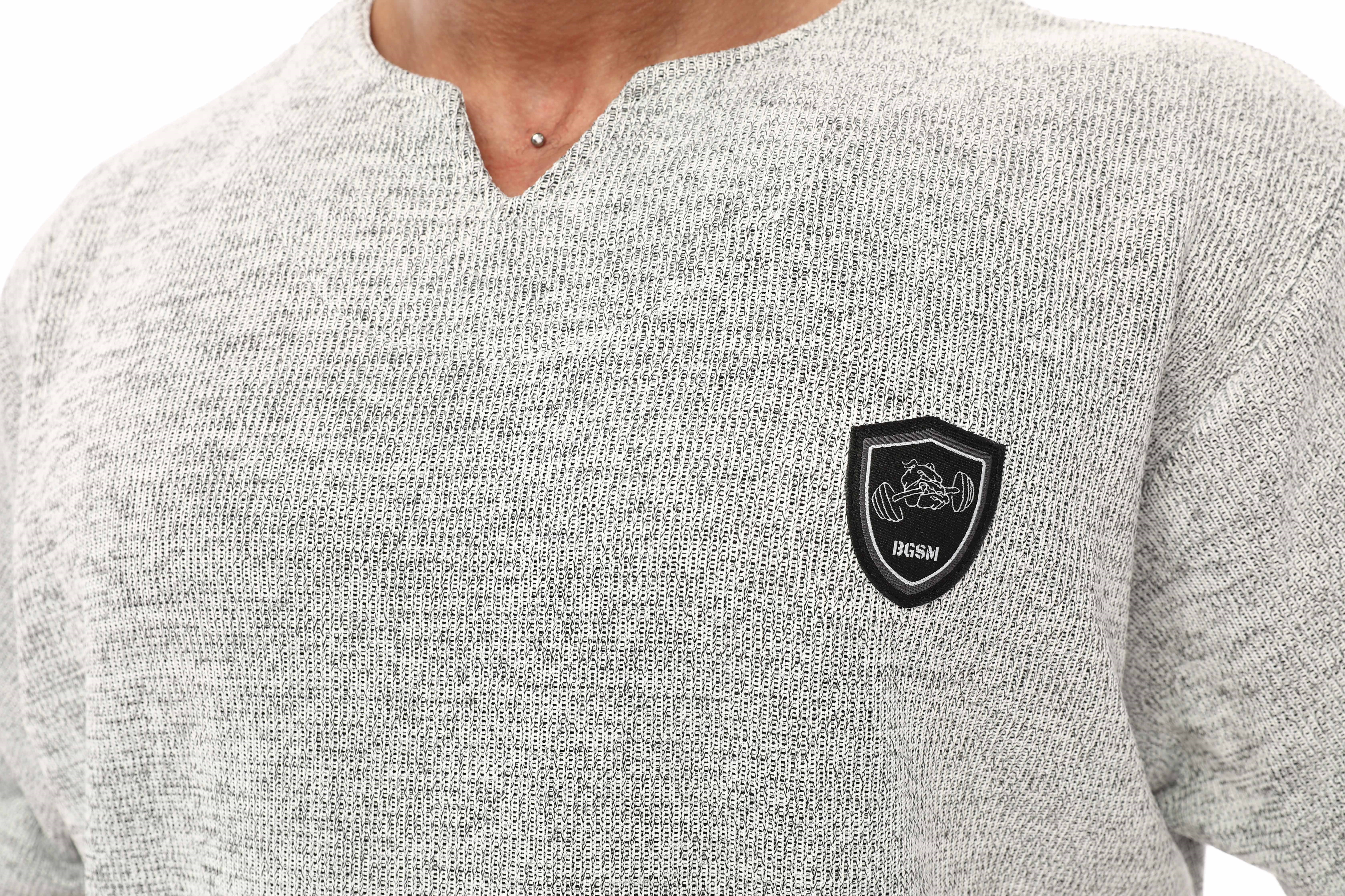 Mens Oversized Heavyweight Rag Top T-Shirt, Textured Fabric, Open V-Neck