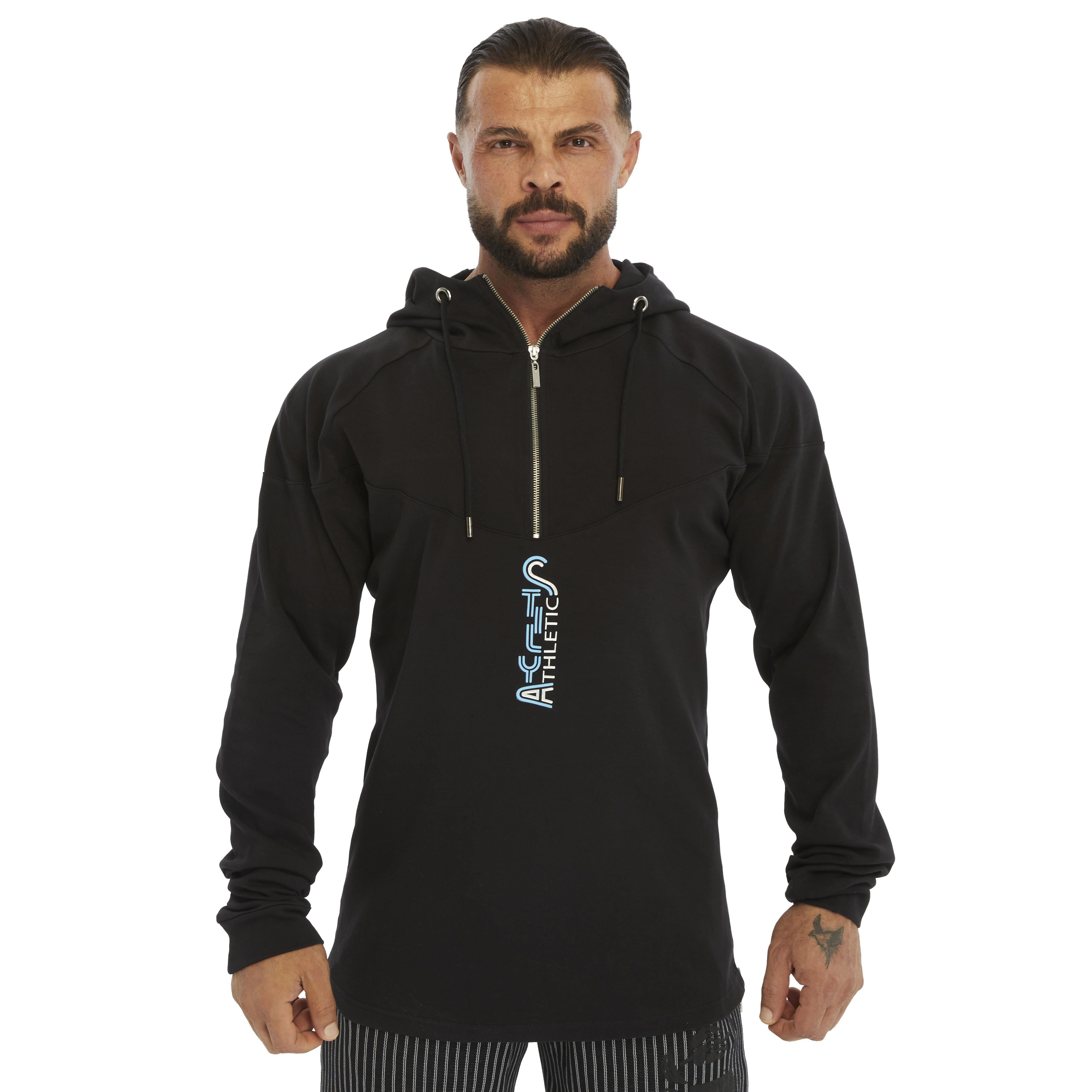 Mens Long Fit Hooded Sweatshirt