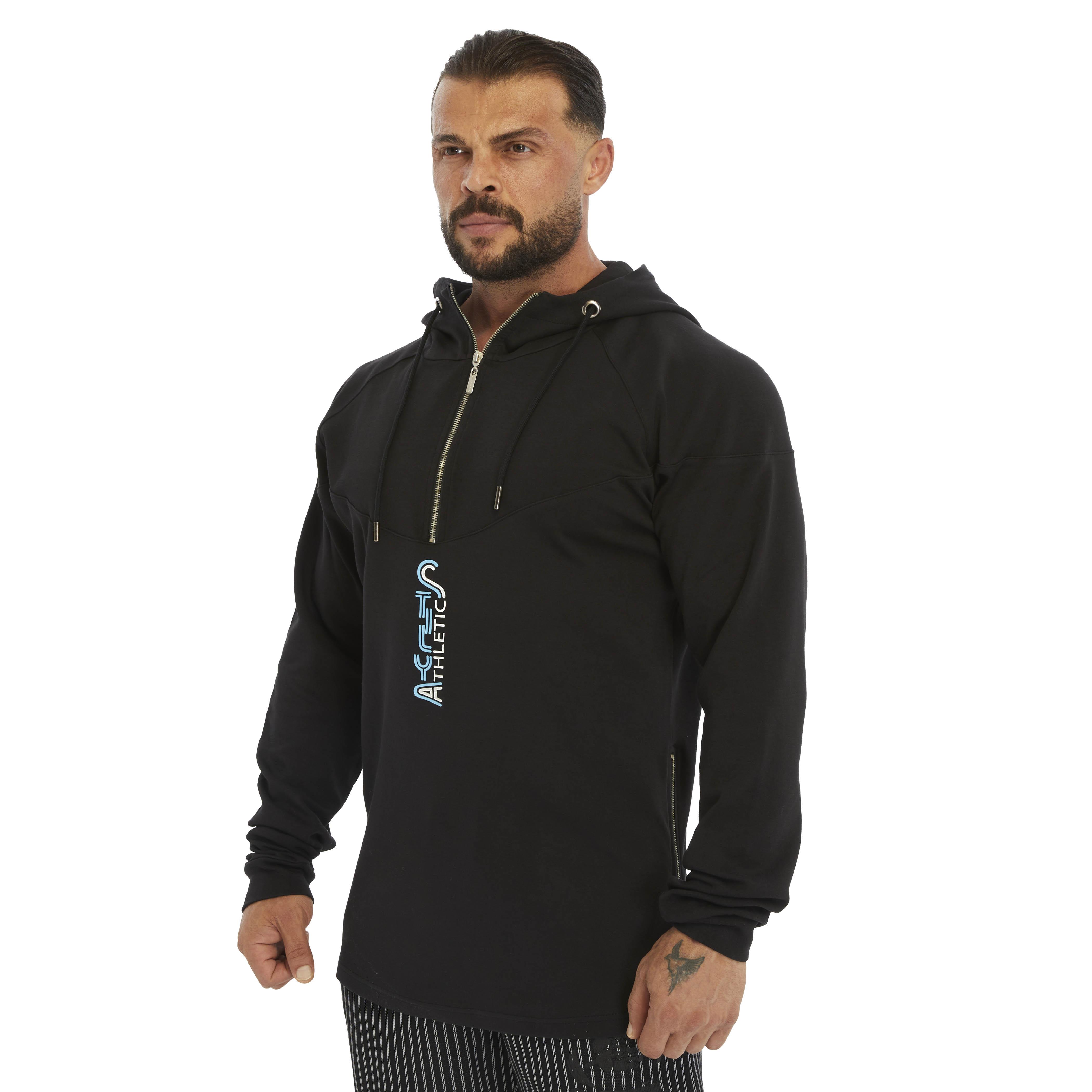 Mens Long Fit Hooded Sweatshirt