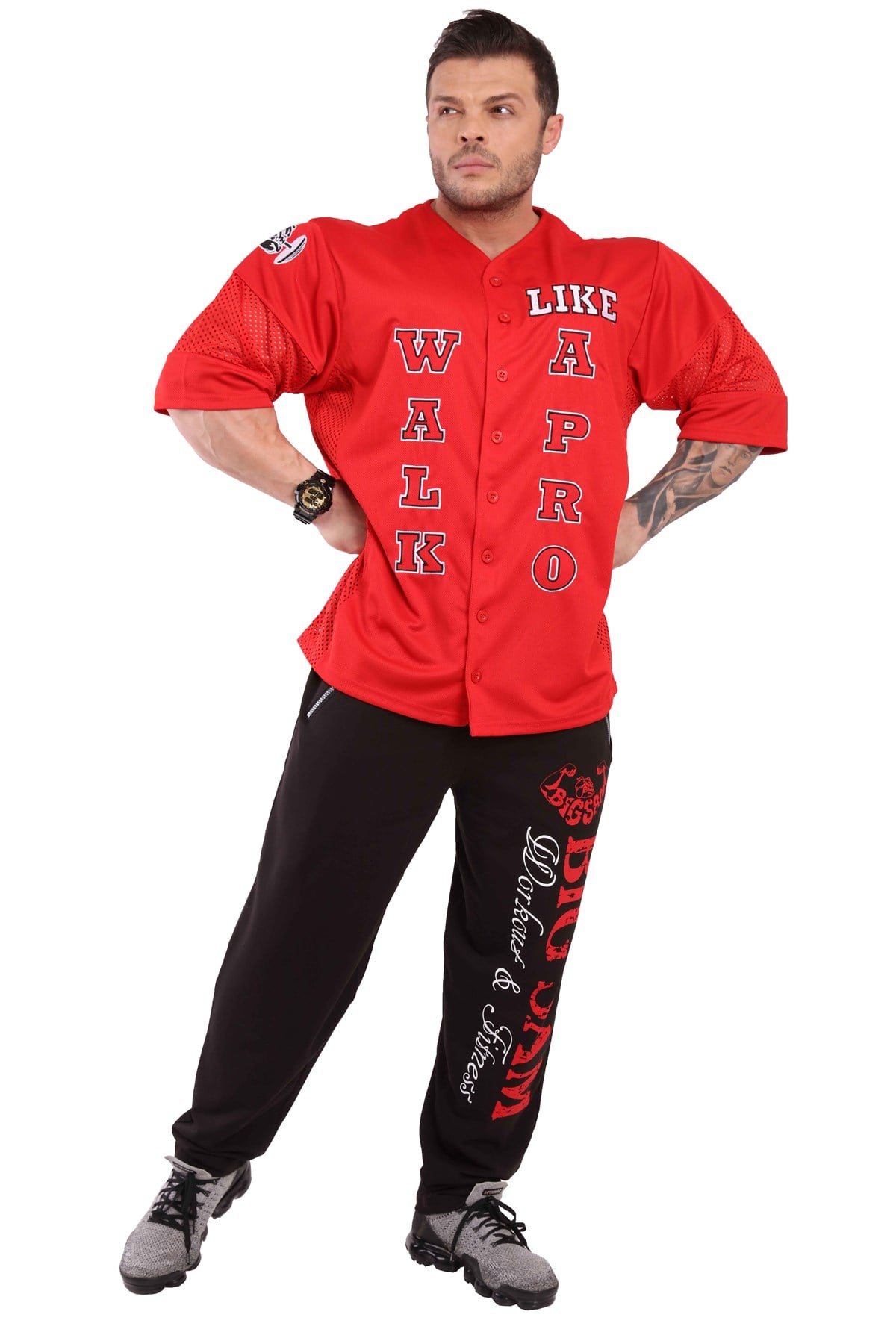 Jail Bodybuilding Red Shirt 