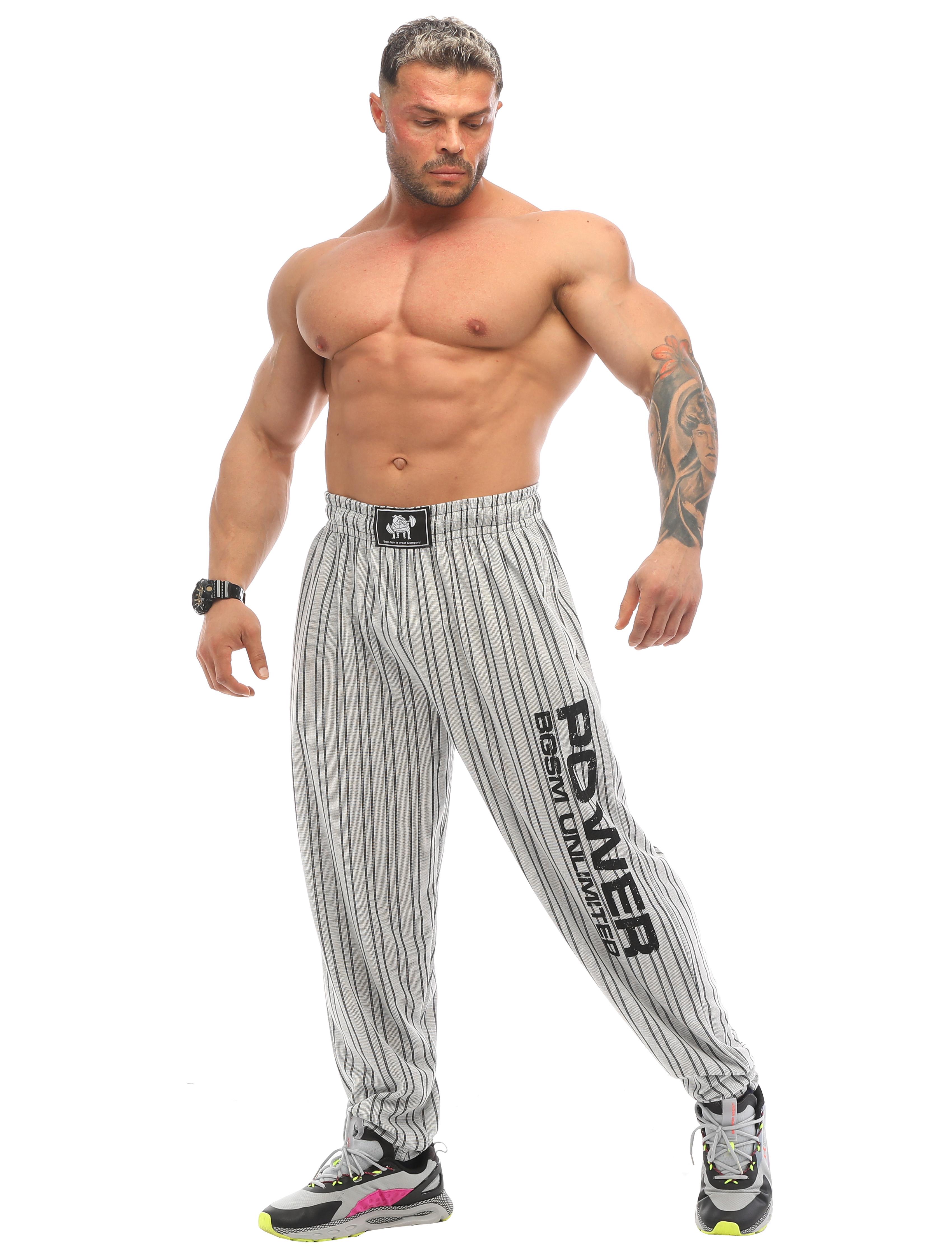 Mens Loose Fit Striped Sweatpants with Pockets