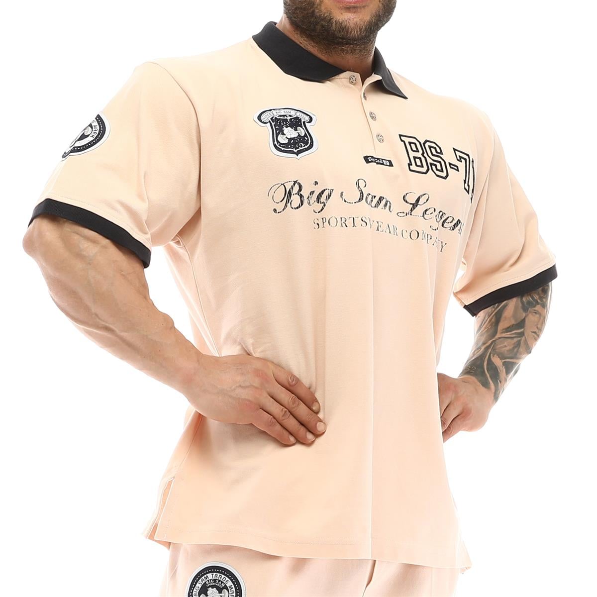 Mens Beige Polo T-shirt