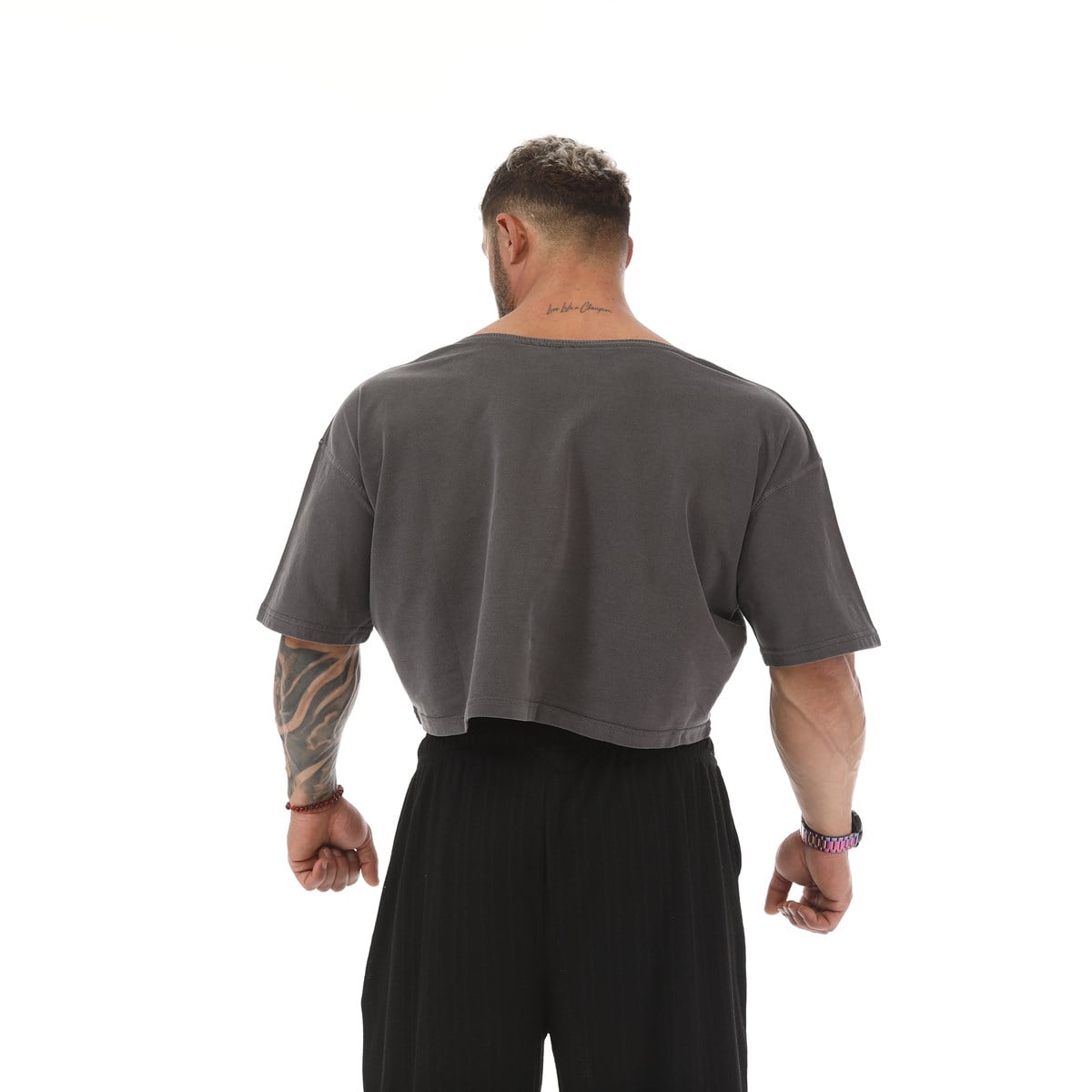 Mens Bodybuilding Wide-Short Muscle Rag Top