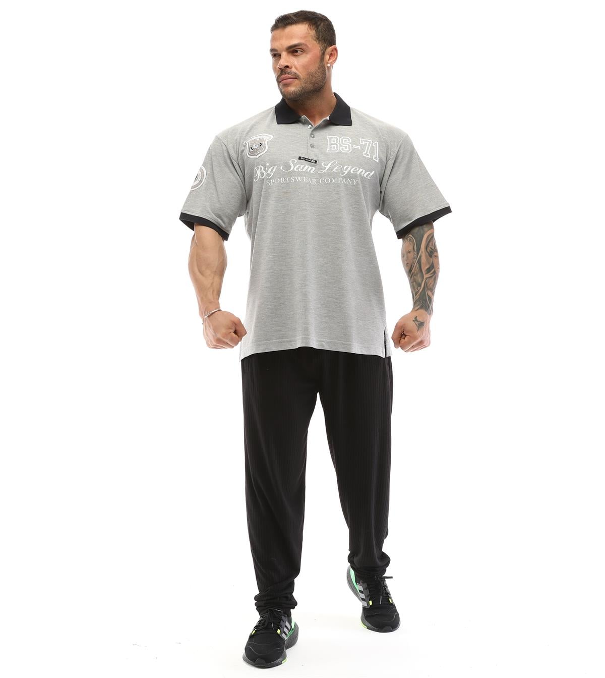 Mens Grey Polo T-shirt