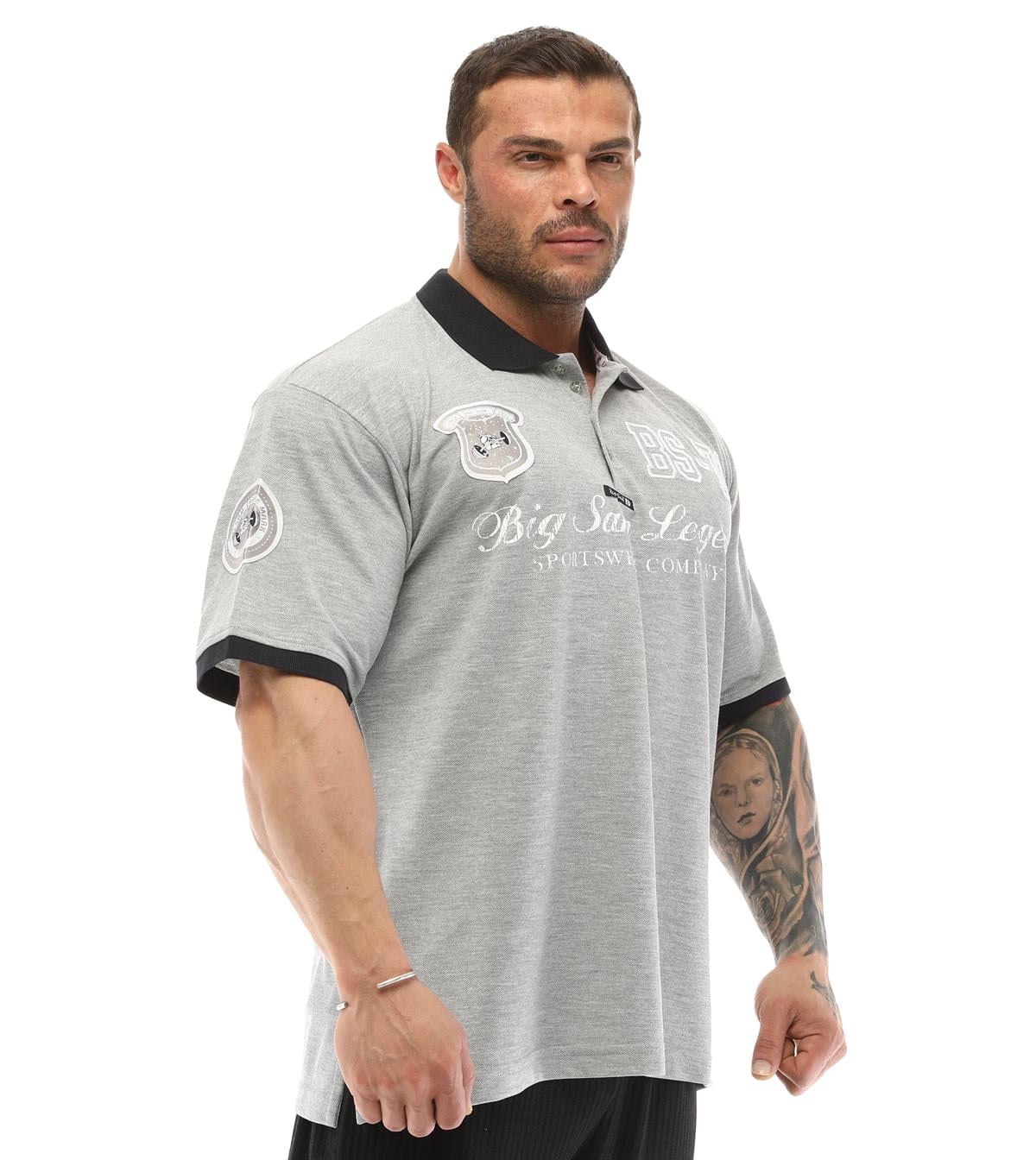 Mens Grey Polo T-shirt