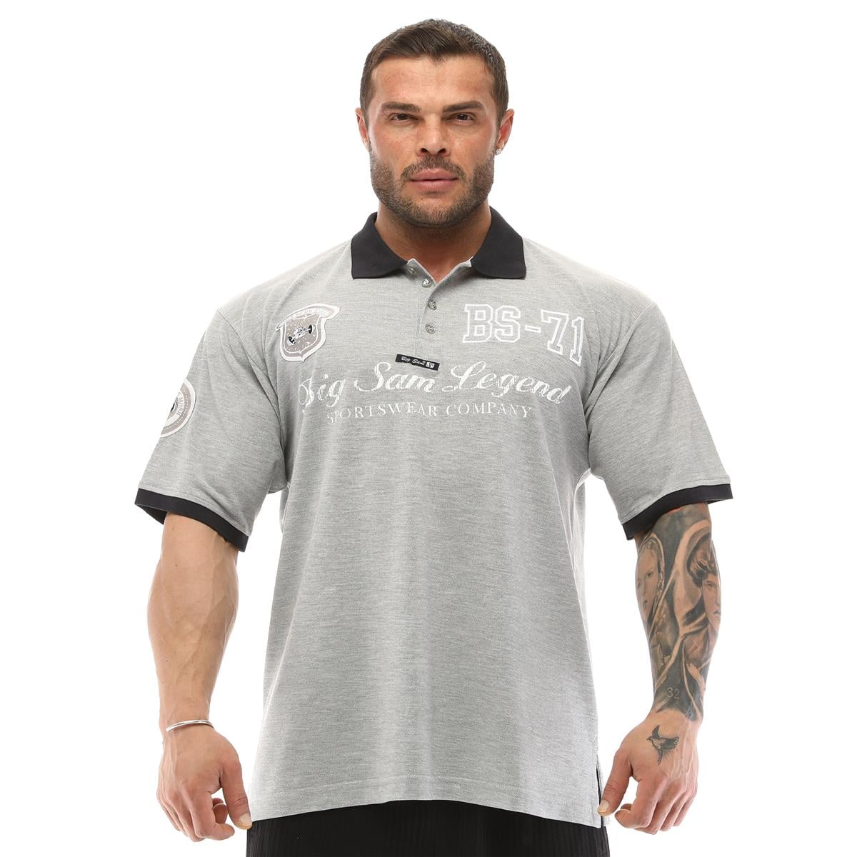 Mens Grey Polo T-shirt