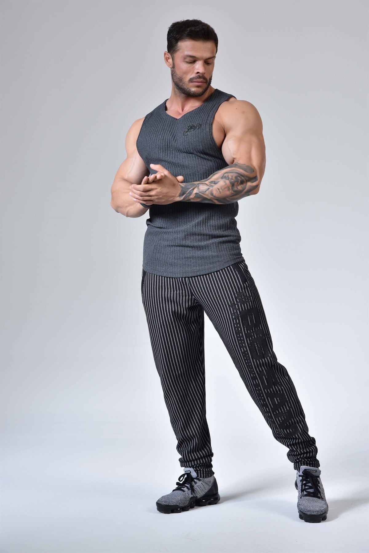 Mens Gym Performance Tank Top Grey