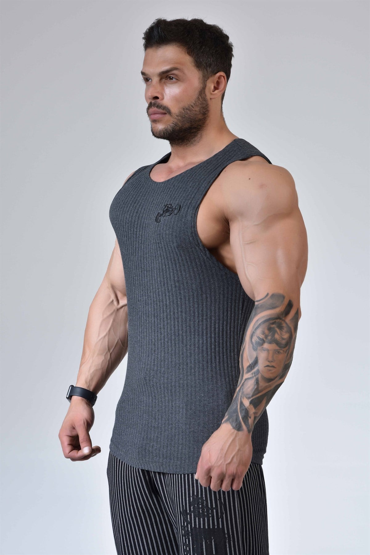 Mens Gym Performance Tank Top Grey