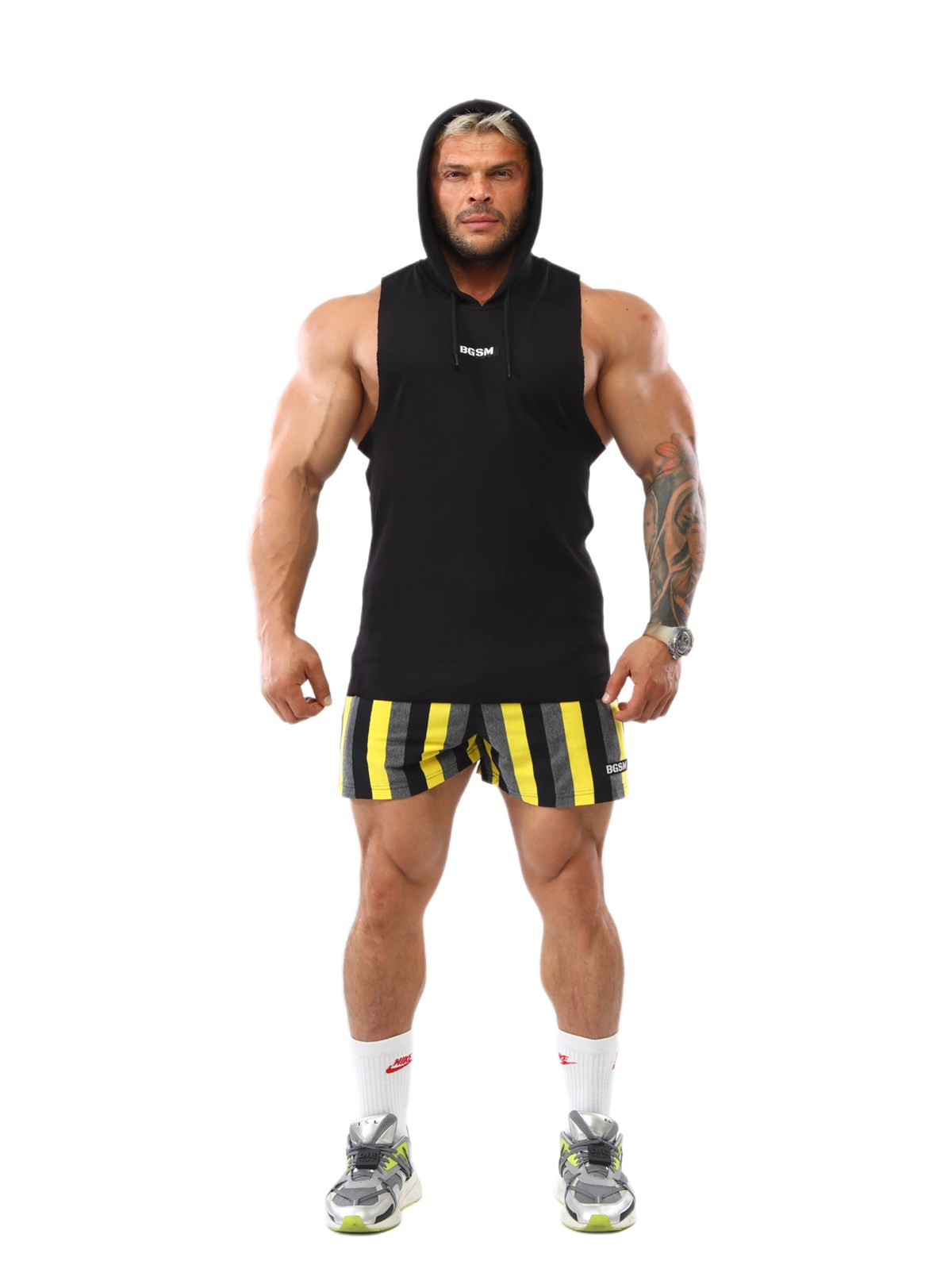 Mens Hooded Sleeveless Gym T-shirt