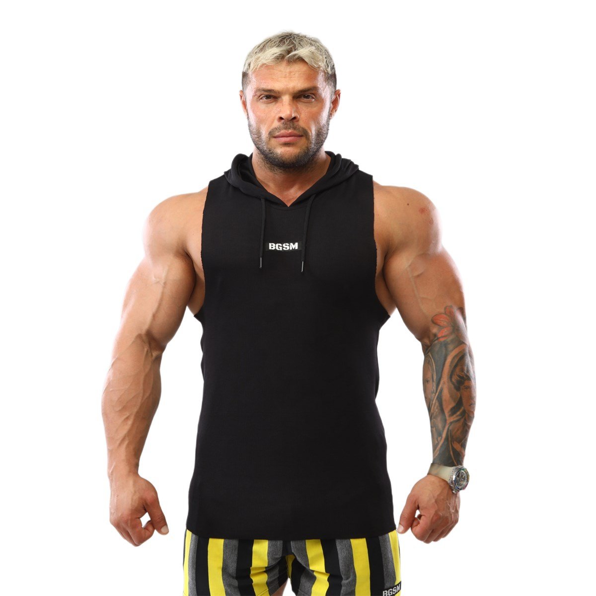 Mens Hooded Sleeveless Gym T-shirt
